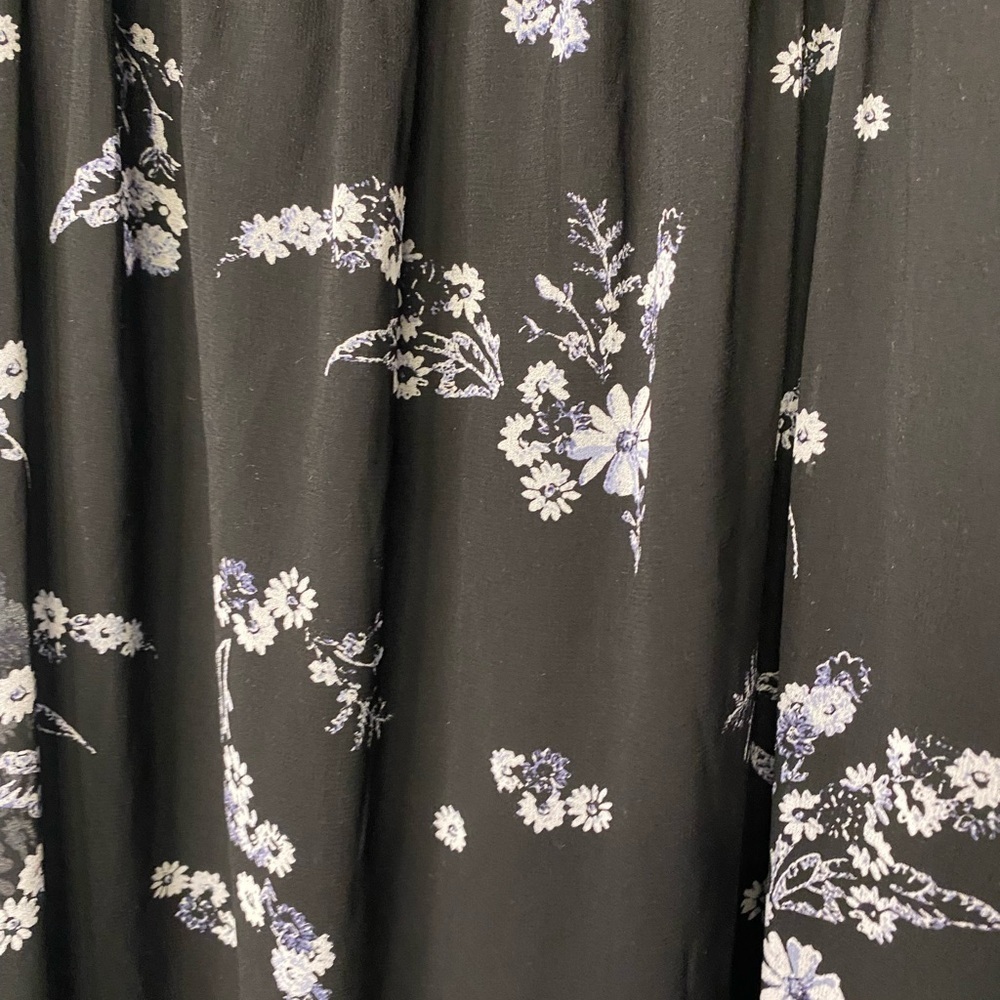 Who What Wear Black Floral Maxi Dress With Sheer Sleeves size small 90s Fall - Picture 4 of 14